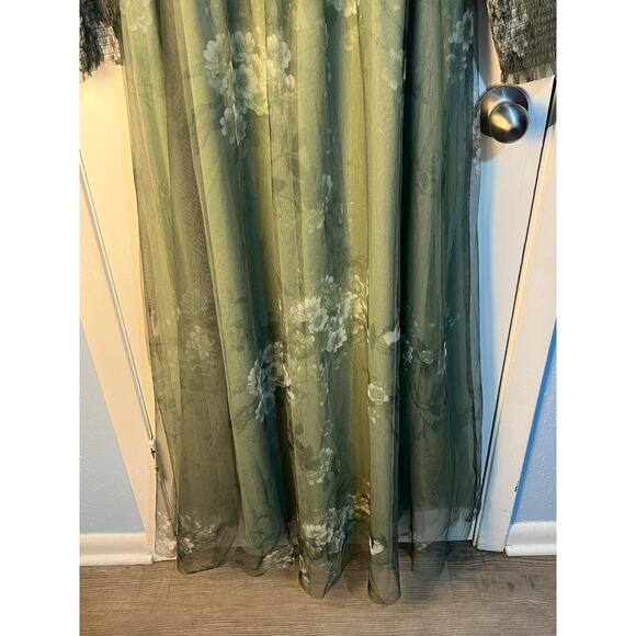 Baltic Born Layla Tulle Maxi Dress XL Green Floral Formal Wedding Bridesmaid NWT - Picture 7 of 9